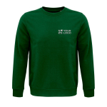 Sweat unisexe avec logo en matériaux écologiques 280 g/m² SOL'S Comet couleur vert foncé vue avec zone d'impression