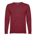 Pull col V en coton et polyamide 220 g/m² THC Milan couleur bordeaux