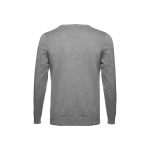 Pull col V en coton et polyamide 220 g/m² THC Milan couleur gris chiné deuxième vue