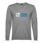 Pull col V en coton et polyamide 220 g/m² THC Milan avec zone d'impression