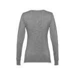 Pull à col en V pour femmes en coton 220 g/m² THC Milan couleur gris chiné deuxième vue