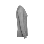 Pull à col en V pour femmes en coton 220 g/m² THC Milan couleur gris chiné troisième vue