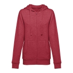 Sweat pour femmes en coton et polyester 320 g/m² THC Amsterdam couleur rouge chiné
