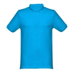 Polos personnalisés plusieurs coloris en coton 240 g/m² THC Monaco couleur cyan