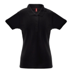 Polo publicitaire femmes en coton et polyester 200 g/m² THC Berlin couleur noir première vue