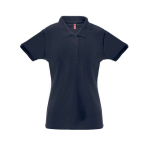 Polo publicitaire femmes en coton et polyester 200 g/m² THC Berlin couleur bleu première vue