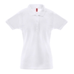 Polo publicitaire femmes en coton et polyester 200 g/m² THC Berlin couleur blanc première vue