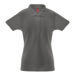Polo publicitaire femmes en coton et polyester 200 g/m² THC Berlin couleur gris foncé première vue
