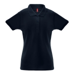 Polo publicitaire femmes en coton et polyester 200 g/m² THC Berlin couleur bleu marine première vue