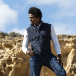 Gilet softshell recyclé respirant et imperméable 300 g/m² MKT Jandro couleur bleu marine deuxième vue