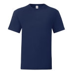 T-shirt économique en coton sérigraphié 150 g/m² Fruit of the Loom couleur bleu marine