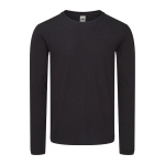 T-shirt imprimé à manches longues en coton 150 g/m² Fruit of the Loom couleur noir