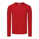 T-shirt imprimé à manches longues en coton 150 g/m² Fruit of the Loom couleur rouge