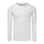 T-shirt imprimé à manches longues en coton 150 g/m² Fruit of the Loom couleur blanc
