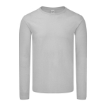 T-shirt imprimé à manches longues en coton 150 g/m² Fruit of the Loom couleur gris