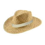 Chapeau large en paille naturelle avec ruban non tissé Summertime couleur beige