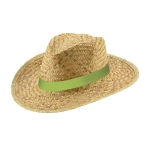 Chapeau large en paille naturelle avec ruban non tissé Summertime couleur vert clair