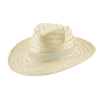 Chapeaux de paille publicitaires avec ruban personnalisable Beachtime couleur beige