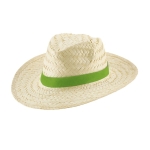 Chapeaux de paille publicitaires avec ruban personnalisable Beachtime couleur vert clair