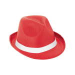 Chapeau en plastique de différentes couleurs, ruban inclus couleur rouge