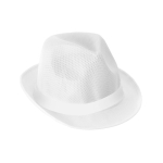 Chapeau en plastique de différentes couleurs, ruban inclus couleur blanc