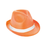 Chapeau en plastique de différentes couleurs, ruban inclus couleur orange