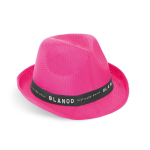 Chapeau en plastique de différentes couleurs, ruban inclus image avec logo 4