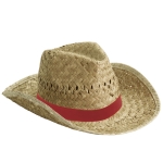 Chapeau de paille personnalisé de ton clair pour la plage Indiana couleur bordeaux