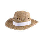 Chapeau de paille promotionnel de ton clair pour la plage couleur naturel deuxième vue