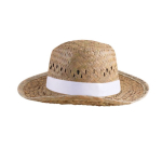 Chapeau de paille promotionnel de ton clair pour la plage couleur naturel troisième vue