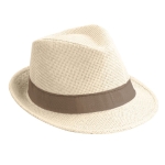 Chapeau moderne, en papier naturel et bord court Rio Clear couleur marron