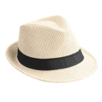 Chapeau moderne, en papier naturel et bord court Rio Clear couleur noir