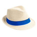Chapeau moderne, en papier naturel et bord court couleur naturel troisième vue