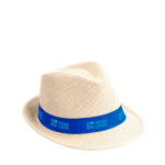 Chapeau moderne, en papier naturel et bord court couleur naturel avec zone d'impression