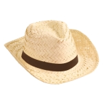Chapeau de paille pour l'été avec ruban de couleur personnalisé Cancun couleur marron
