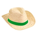 Chapeau de paille pour l'été avec ruban de couleur personnalisé Cancun couleur vert