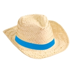 Chapeau de paille pour l'été avec ruban de couleur personnalisé Cancun couleur bleu roi