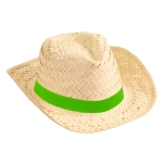 Chapeau de paille pour l'été avec ruban de couleur personnalisé Cancun couleur vert lime