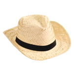 Chapeau de paille pour l'été avec bande colorée couleur naturel troisième vue