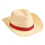 Chapeau de paille pour l'été avec bande colorée couleur naturel sixième vue