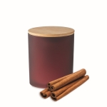 Bougie avec pot en verre et couvercle en bambou Candlelight Small couleur bordeaux septième vue