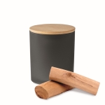 Bougie avec pot en verre et couvercle en bambou Candlelight Small couleur noir septième vue