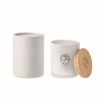 Bougie avec pot en verre et couvercle en bambou Candlelight Small couleur blanc deuxième vue principale