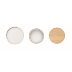 Bougie avec pot en verre et couvercle en bambou Candlelight Small couleur blanc cinquième vue