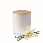 Bougie avec pot en verre et couvercle en bambou Candlelight Small couleur blanc septième vue