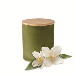 Bougie avec pot en verre et couvercle en bambou Candlelight Small couleur vert septième vue