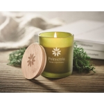Bougie avec pot en verre et couvercle en bambou Candlelight Small couleur vert vue d'ambiance principale
