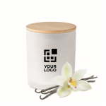 Bougie longue durée aux plantes avec couvercle Candlelight Medium couleur blanc vue avec zone d'impression