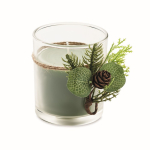Bougie et bougeoir personnalisé à décoration forestière Forest couleur vert deuxième vue