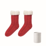 Chaussettes antidérapantes style Noël en tricot taille 36-39 Comfy couleur rouge